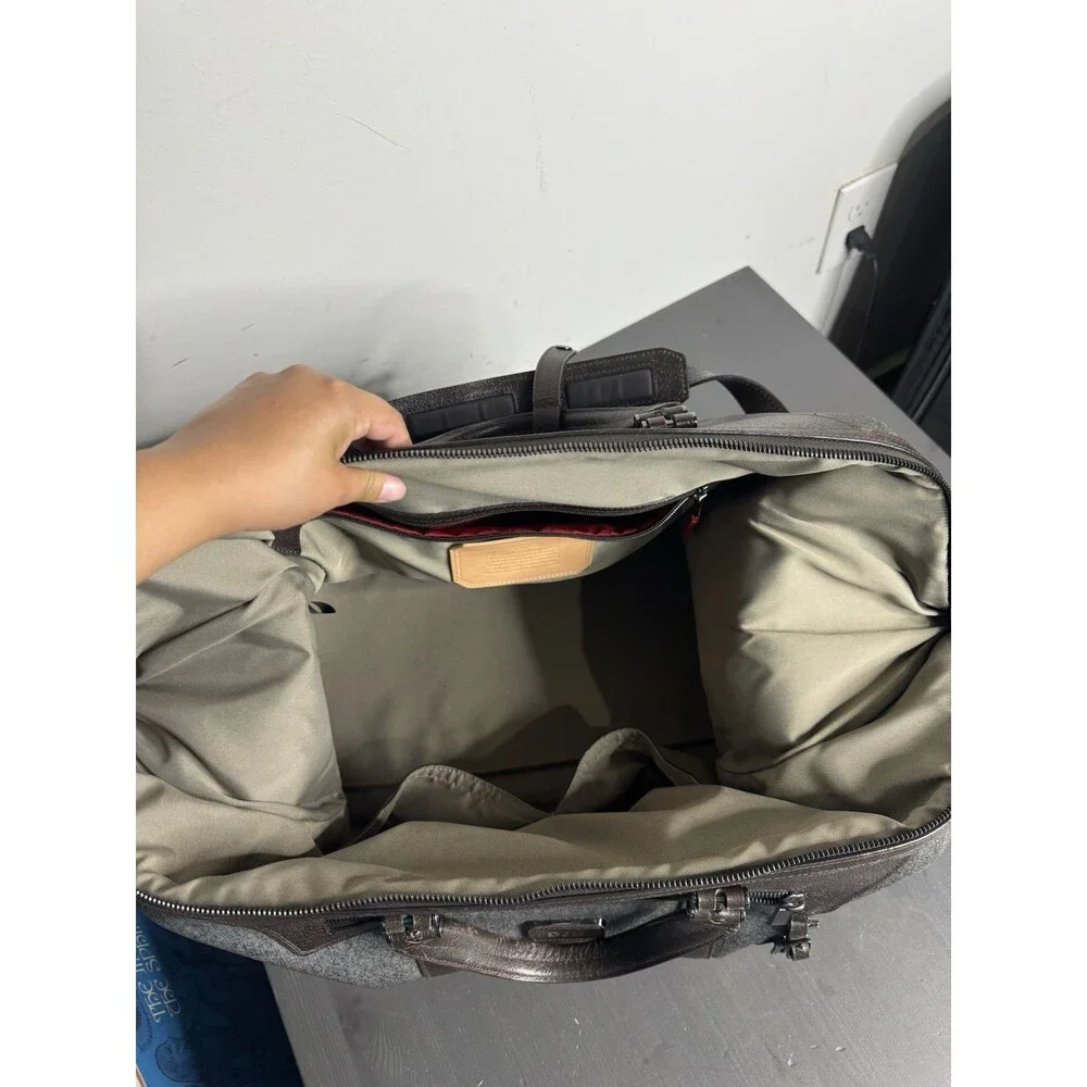 Authentic TUMI Astor San Remo Duffel Earl Grey Brown Leather Weekender Bag - Picture 10 of 13